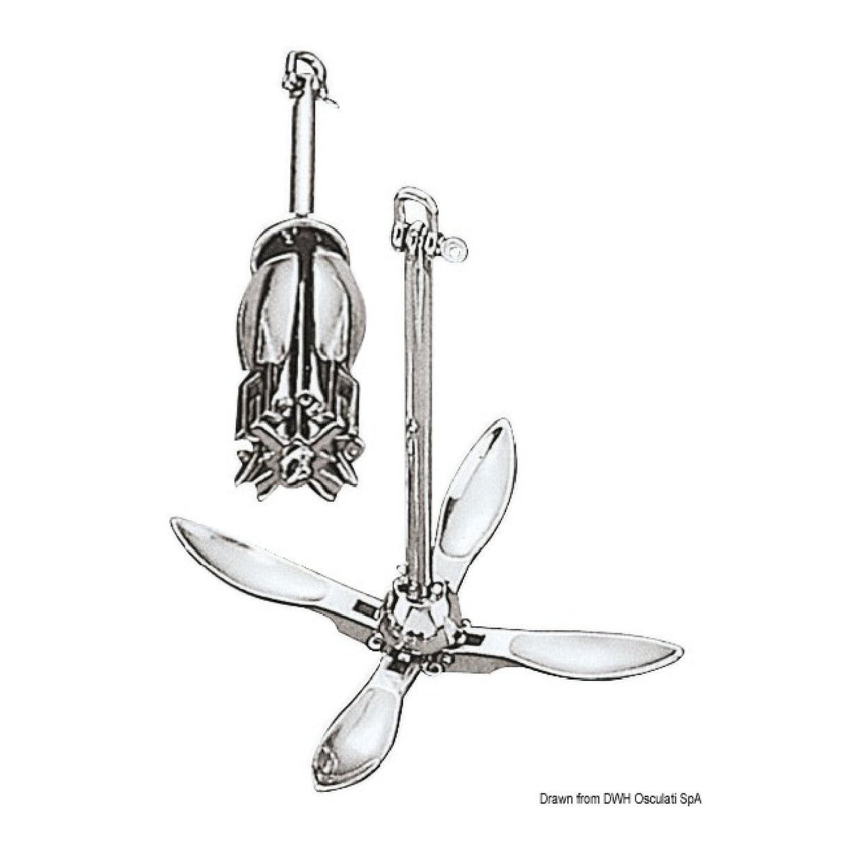 Osculati Folding umbrella anchor for small boats and dinghies from 0.4 to 2.5 kg 01.138.04