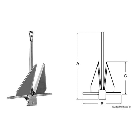 Osculati Ancora tipo DANFORTH zincata da 4 a 30 Kg 01.143.04