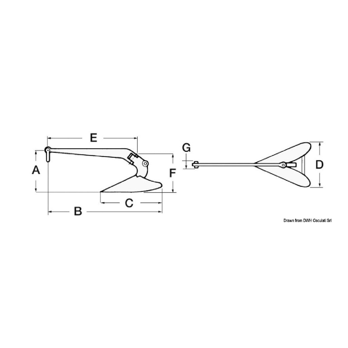 Osculati Ancora Plough da 7 a 35 Kg 01.144.07