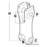 Osculati Edelstahlgelenk ohne Überstand für 6-8/9-10 mm Anker 01.220.01