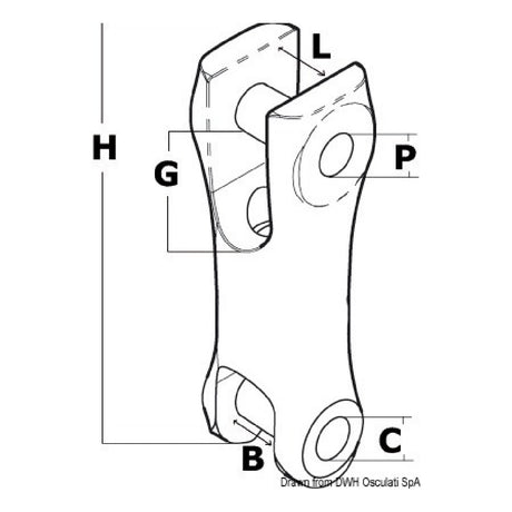 Osculati Giunto in inox senza sporgenza per ancore 6-8/9-10 mm 01.220.01