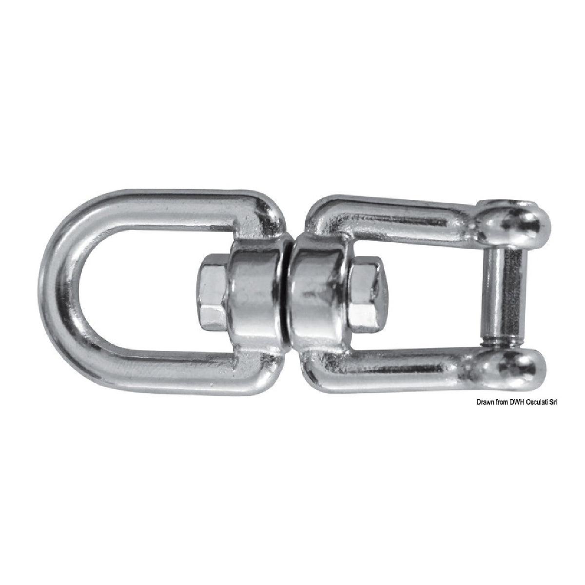 Osculati Girella in acciaio inox AISI316 lucidate occhio/grillo con perno a filo 01.438.00