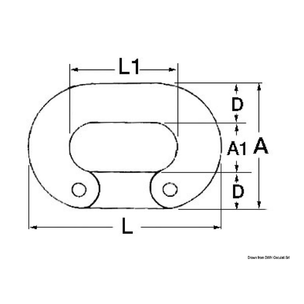 Osculati Stainless Steel Link for Chain Connections on Boats 01.671.06