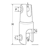 Junta de acero inoxidable Douglas Marine Mega 16/18 mm