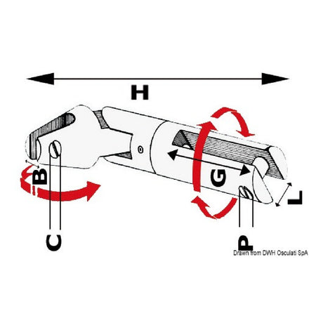 Osculati Attacco girevole a doppio snodo per ancore 01.742.08