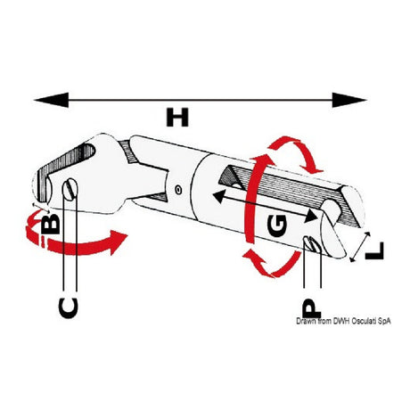 Osculati Double-joint swivel attachment for anchors 01.742.08