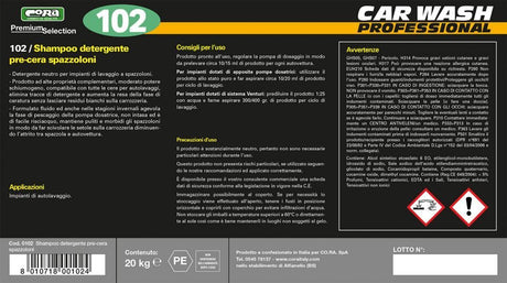 Cora Shampoo detergente pre-cera spazzoloni 20 kg