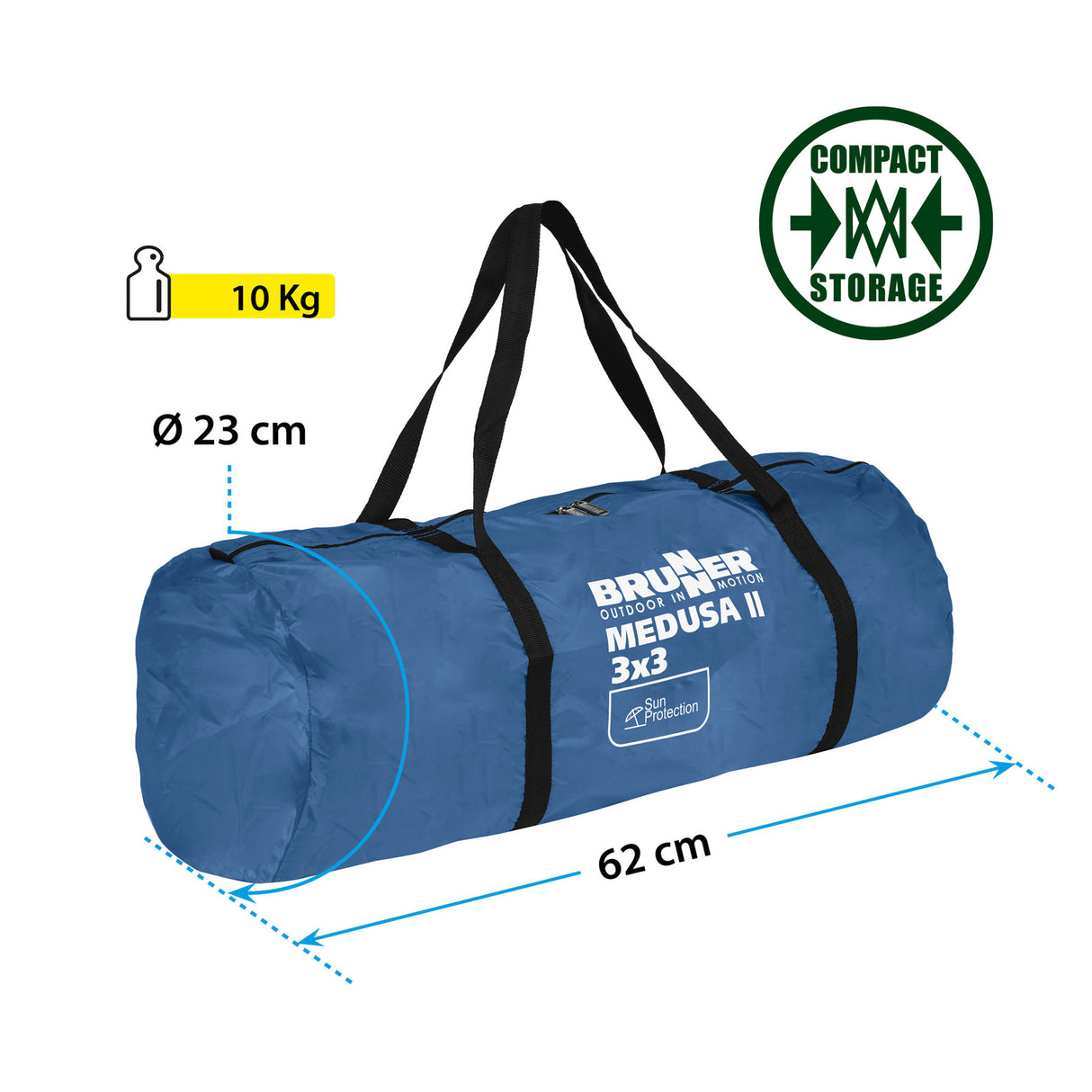 Brunner Pavillon Medusa II 3x3 Blau