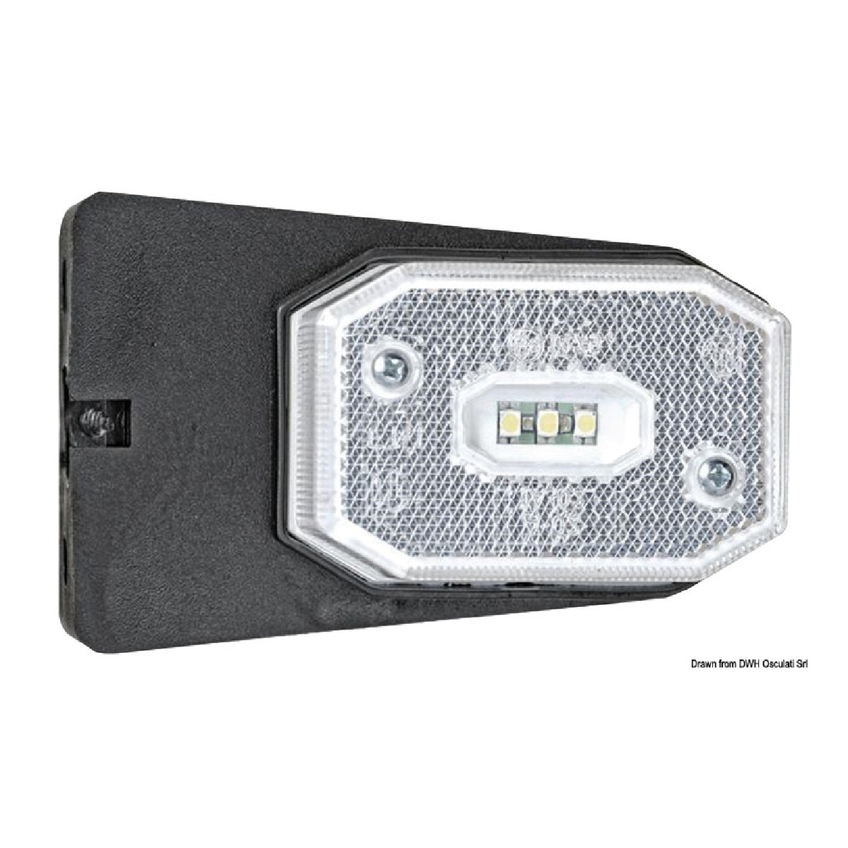 Osculati Fanale carrello traino posizione LED anteriore luce bianca staffa 02.021.42 02.021.42 - AmerigoStore