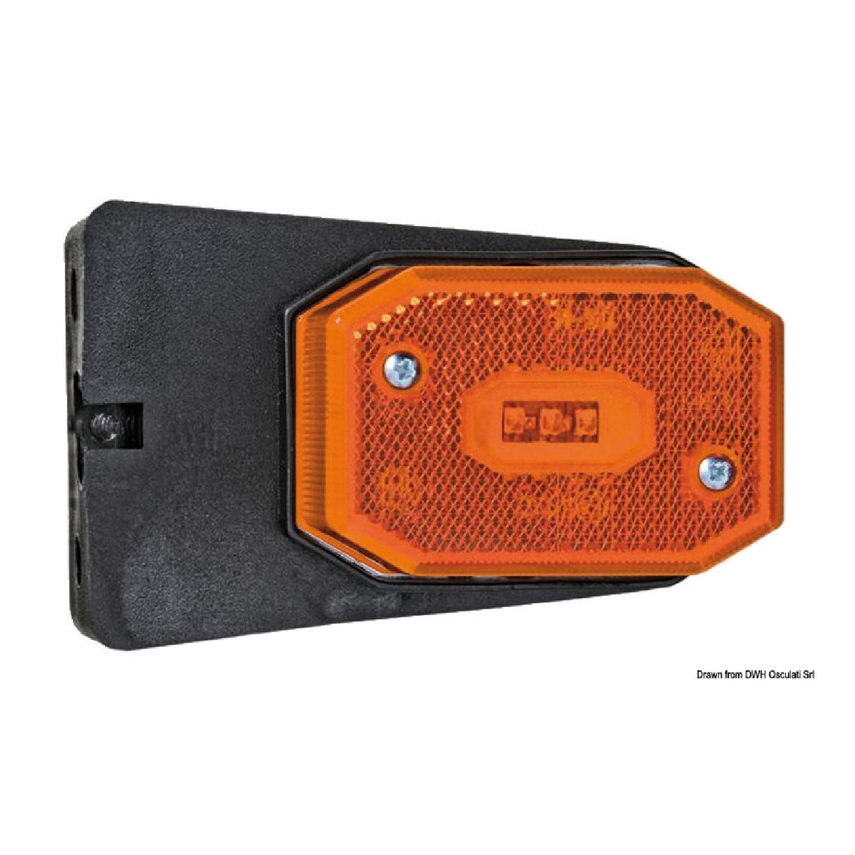 Luz de remolque Osculati, posición lateral LED, luz naranja, soporte 02.021.51 02.021.51