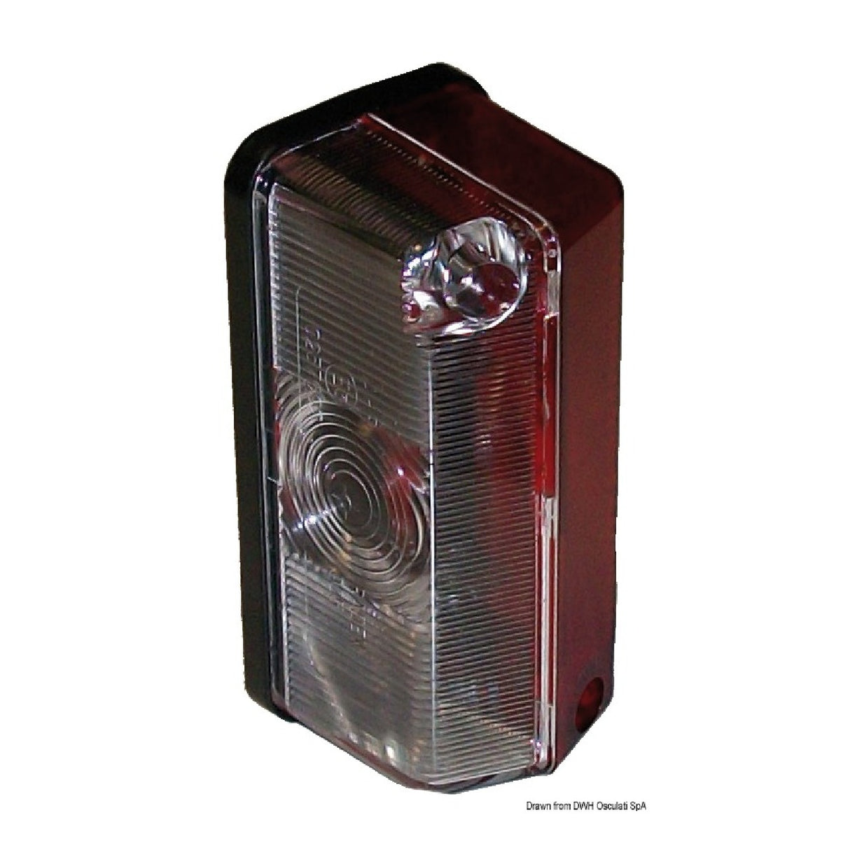 Luz de gálibo para remolque Osculati con base plana, blanca/roja 02.022.01