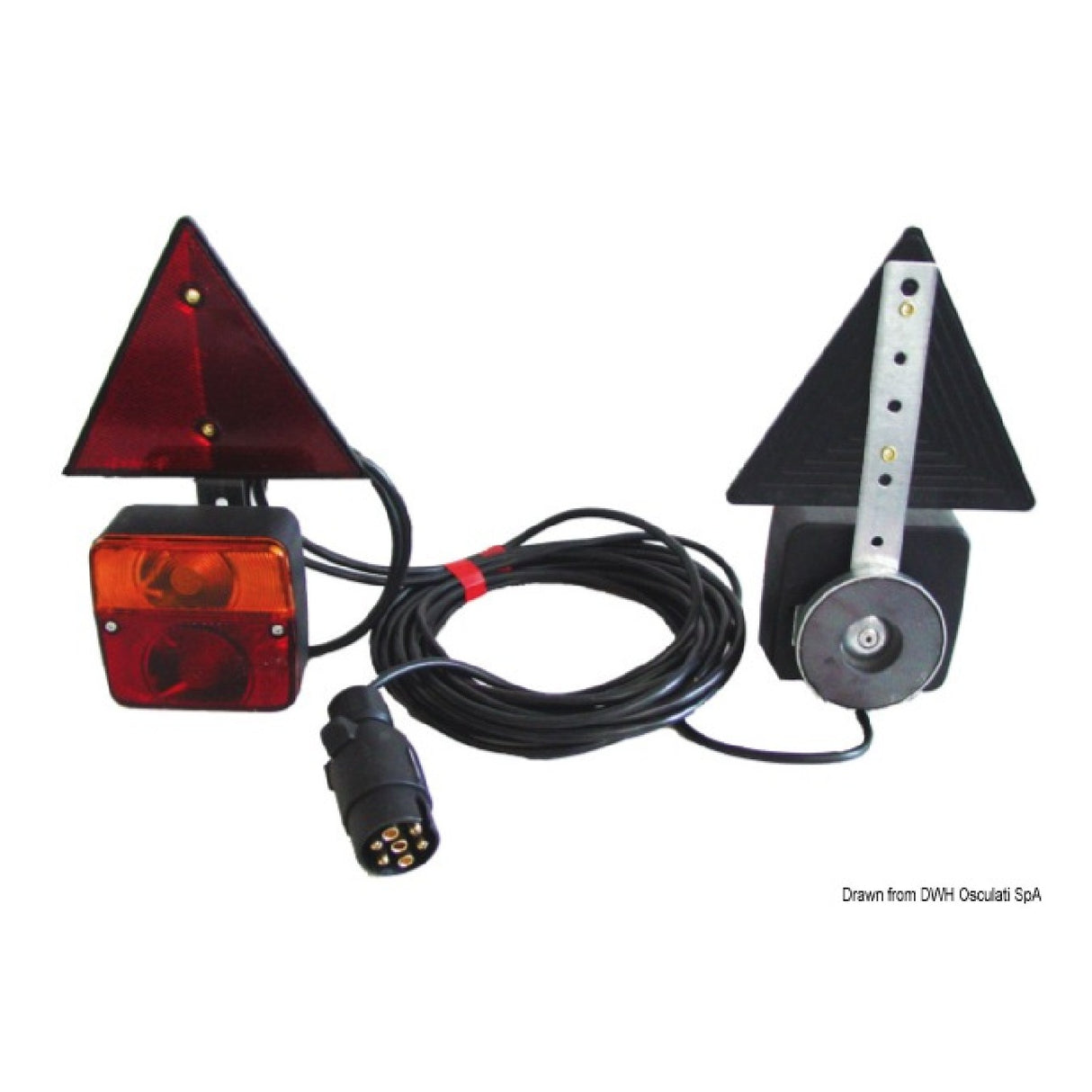 Osculati Kit luci posteriori carrello traino con fissaggio magnetico+triangoli 02.023.12 - AmerigoStore