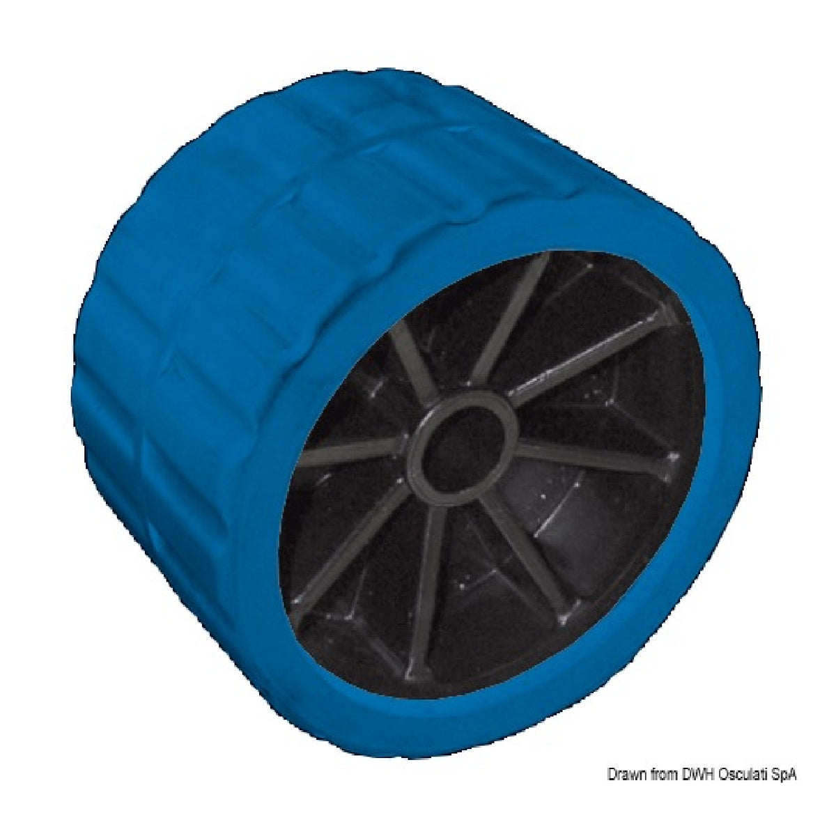 Osculati Rollo remolque lateral azul 75 mm diámetro agujero 15 mm 02.029.06