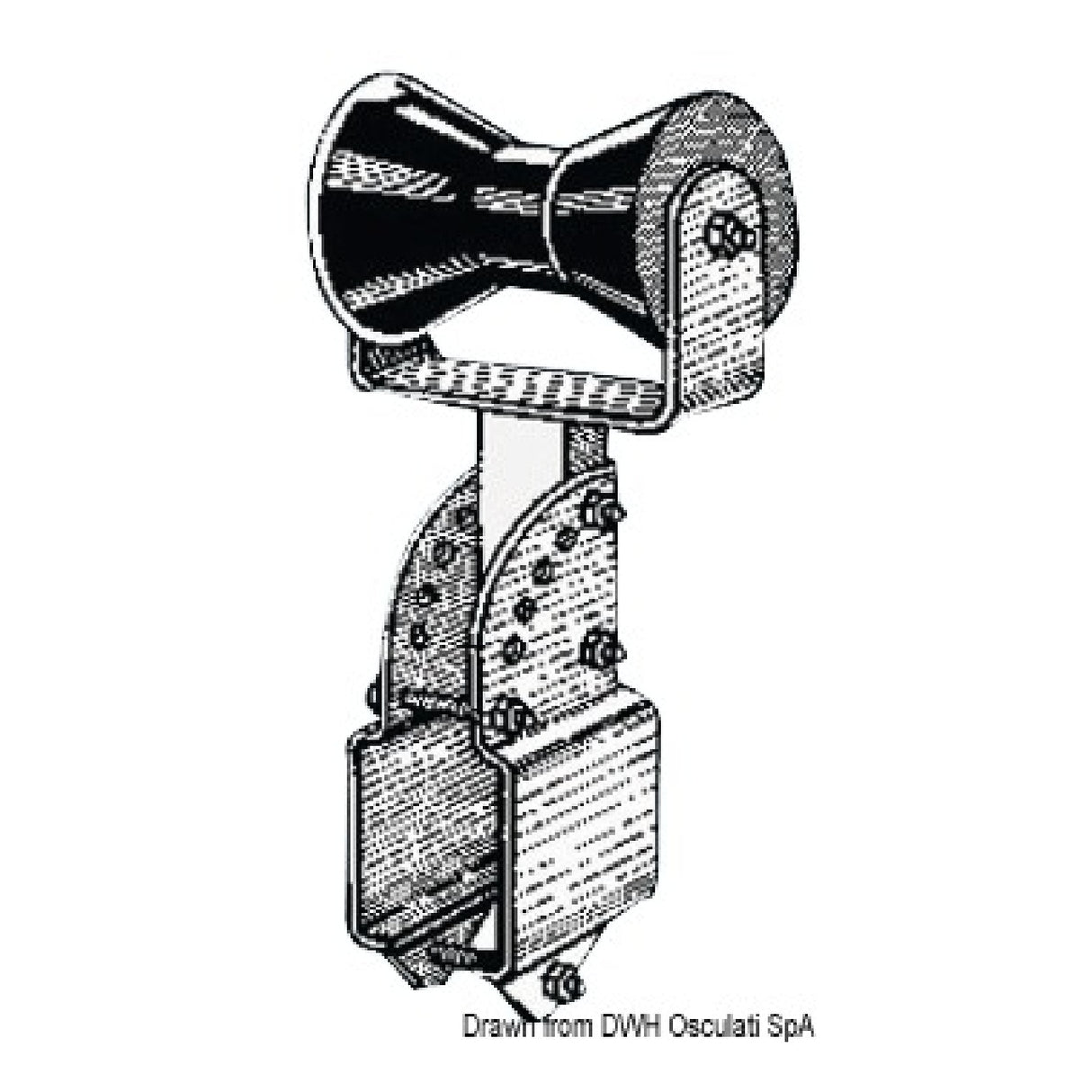 Osculati Rullo rimorchio centrale per tubo quadro 80 x 80 mm 02.031.13