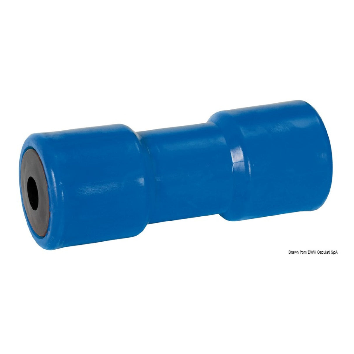 Osculati Zentrale Kielrolle für Trailer, blau, 200 mm Lochdurchmesser 21 mm 02.032.09