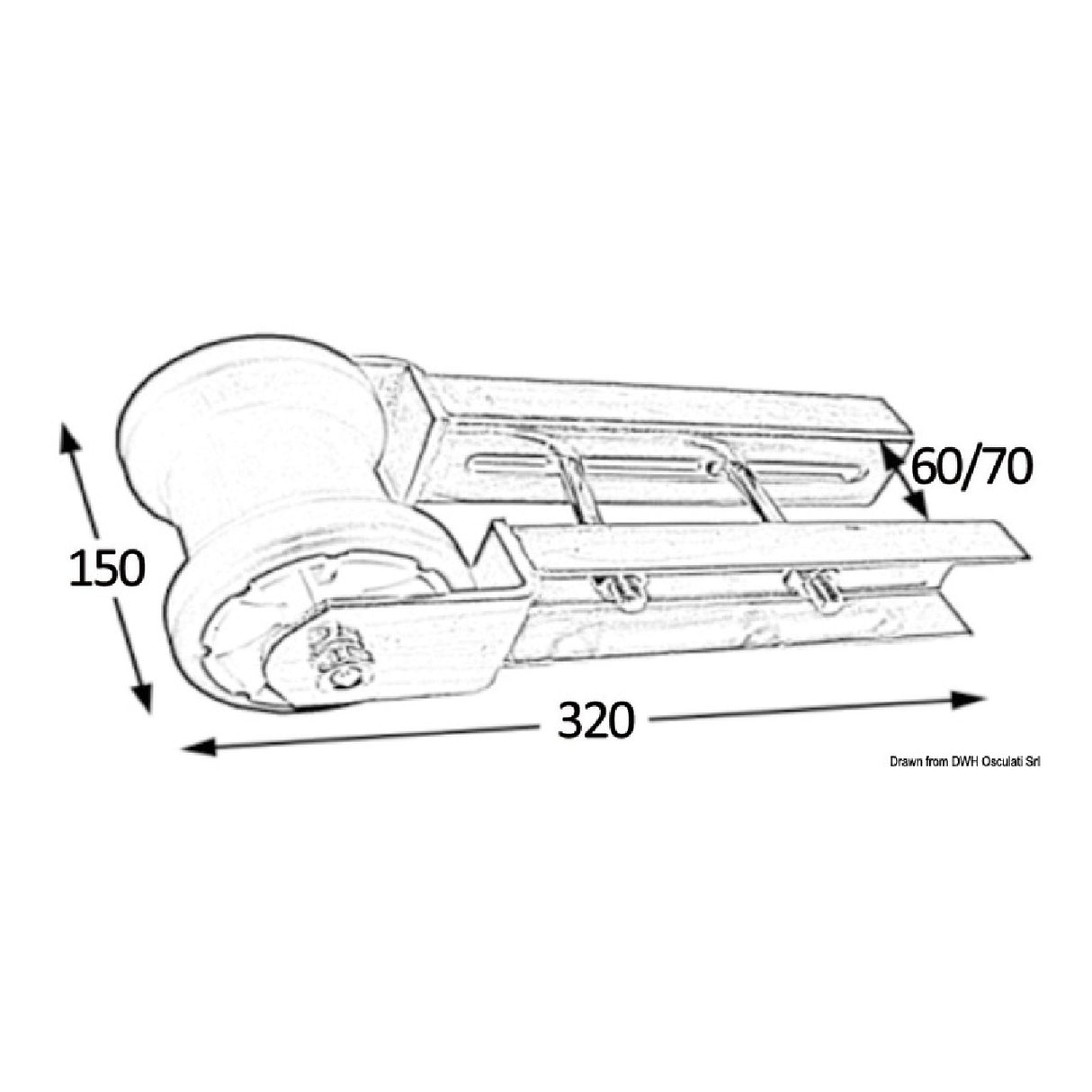 Osculati Kleiner Anhänger-Zentralrolle 70 mm 02.033.70