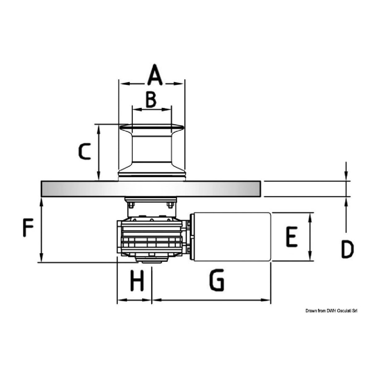 Italwinch Verricello da tonneggio Heron 1700-2000 W tonneggio