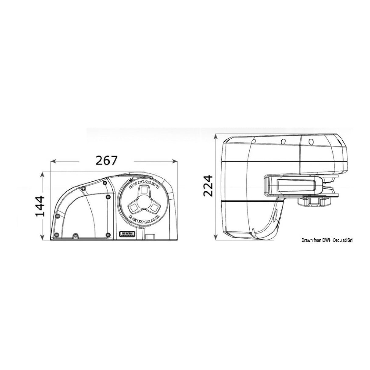 Lewmar HX1 12V 500W 6/7mm senza campana