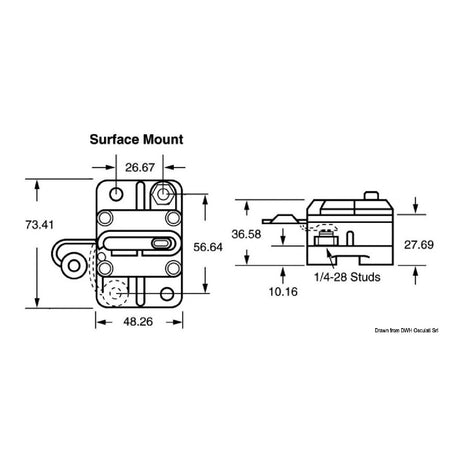 Osculati Interruttore termico stagno di protezione per verricello/elica di prua esterno 02.751.12