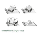Colchoneta de camping Brunner Kinetic 600 para autocaravanas y caravanas, 250 x 400 cm, azul grisáceo