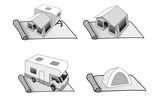 Colchoneta de camping Brunner Kinetic 500 para autocaravanas y caravanas, 250 x 500 cm, gris