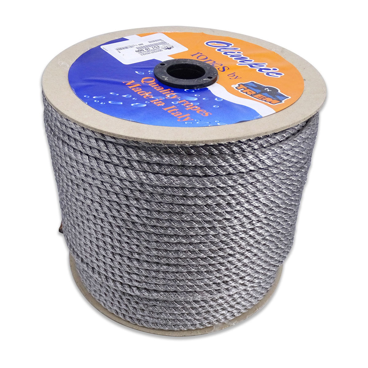 Trem Cima en poliéster de alta tenacidad torcido 3 hilos gris diámetro 14 mm - 100 MT
