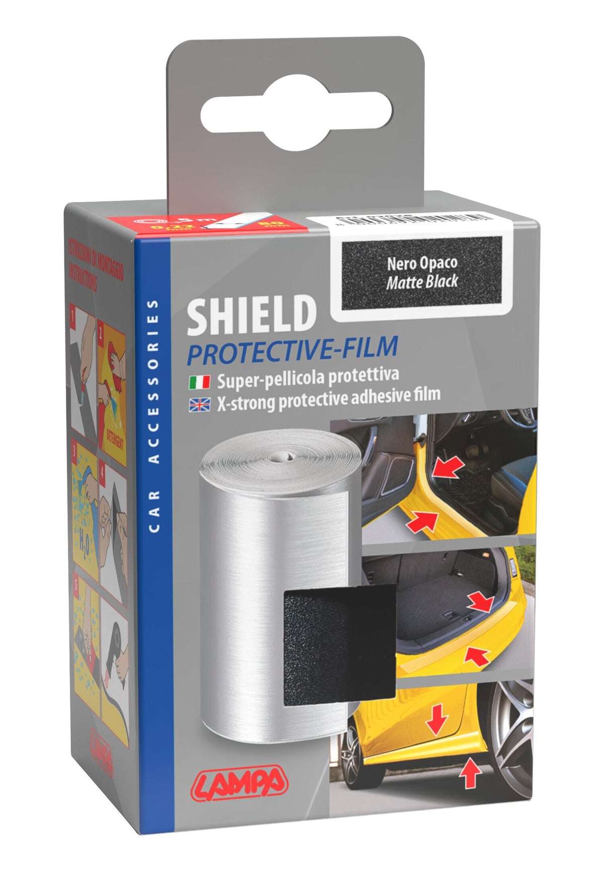 Lampa Shield, super-pellicola protettiva adesiva - Nero opaco 02028