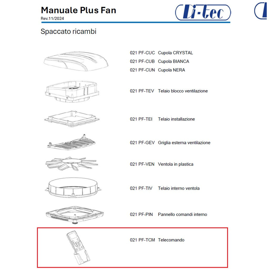 Di-Tec Telecomando per aeratore Plus Fan con custodia a parete