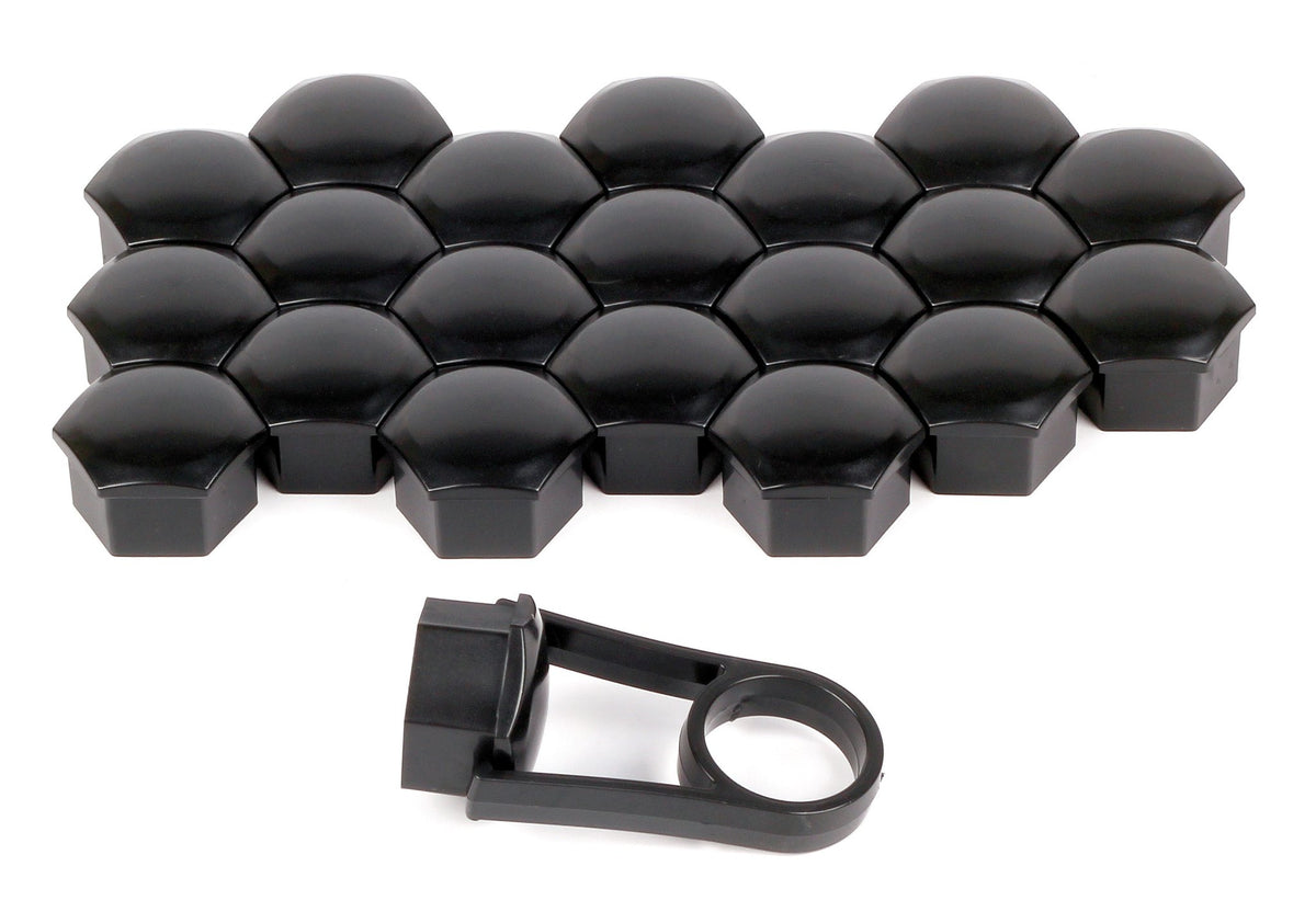 Pilot Black Nut Caps, 20 copribulloni in ABS - diametro 19 mm