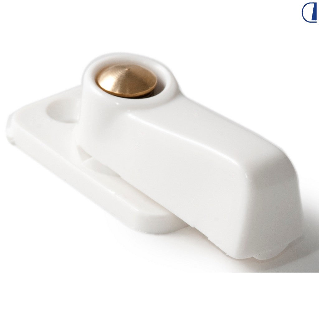 Fermaporta piatto con piastrina per porte da scuderia, bianco