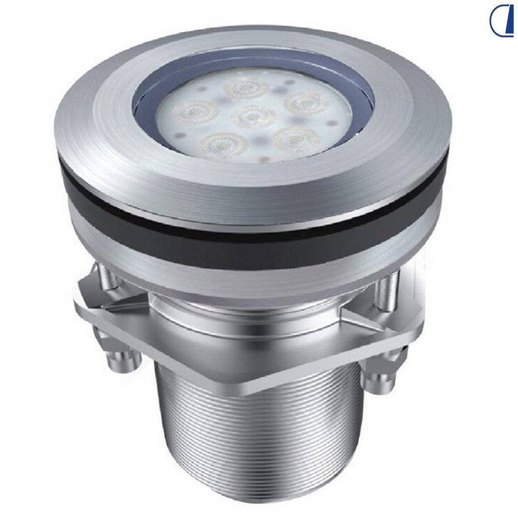 Faretto marino 12V 15W luce blu 500lm acciaio inox angolo 40°