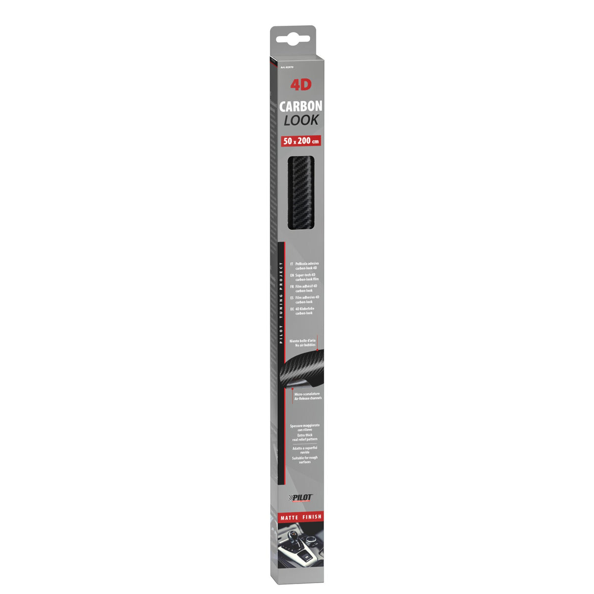 Pilot Pellicola adesiva carbon-look - 4D - 50x200 cm - Opaco