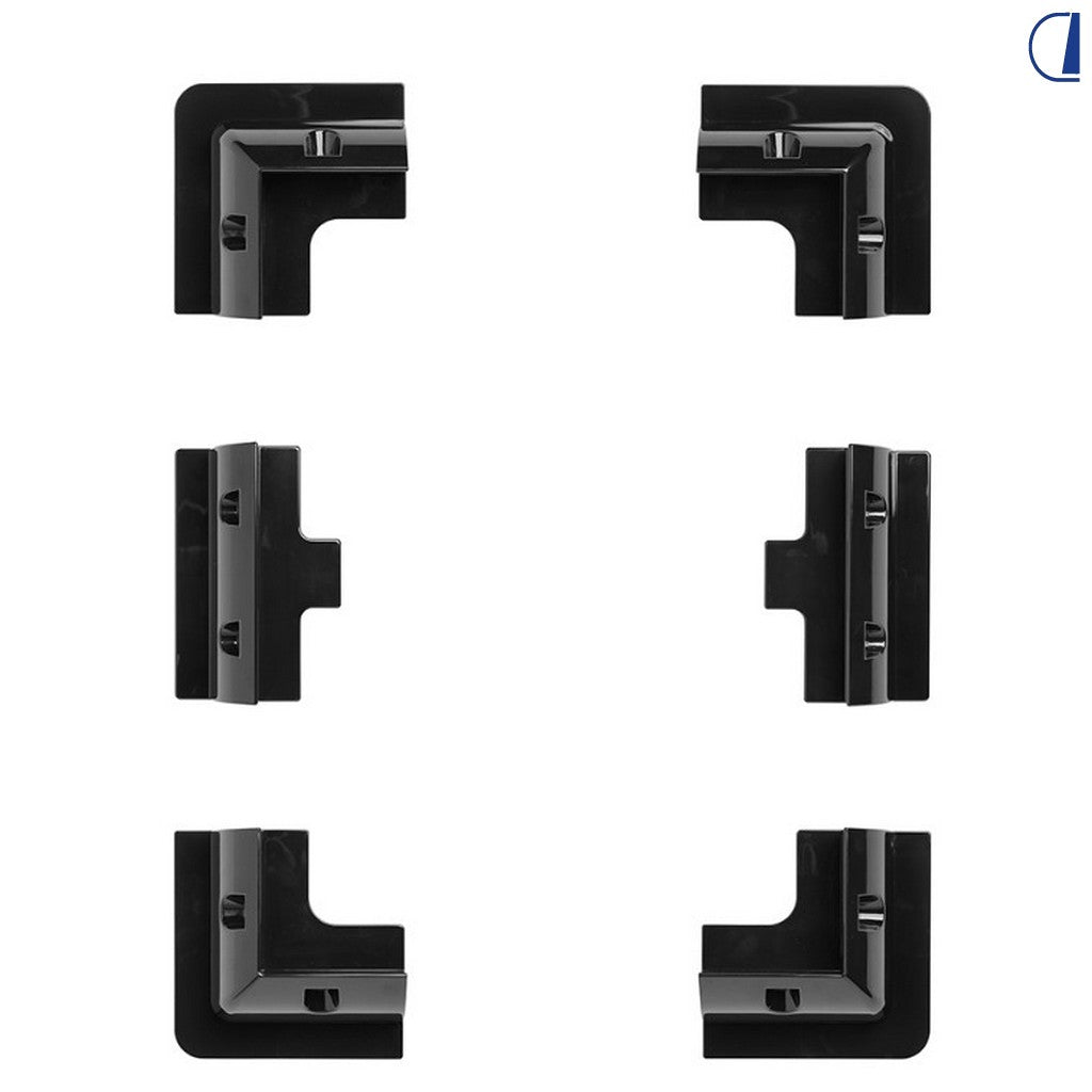 Di-Tec Set 6 staffe montaggio pannello solare rigido con pressacavi nero