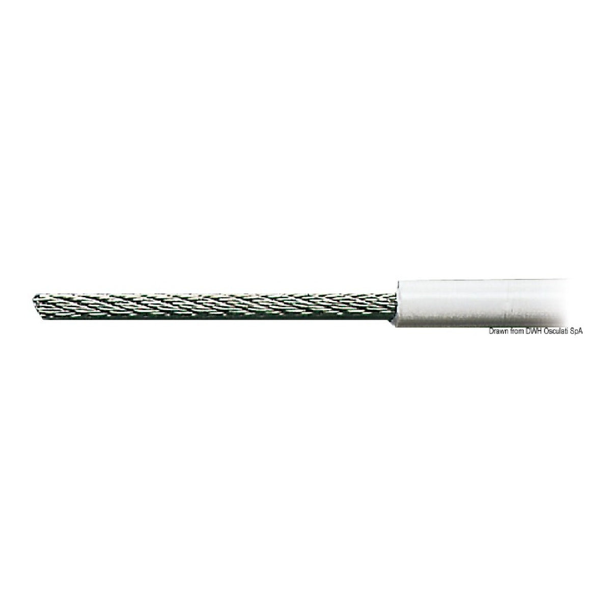 Cable de acero inoxidable AISI 316 recubierto de PVC blanco de 49 hilos Osculati 03.180.06
