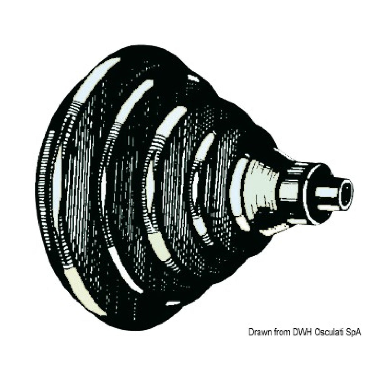 Osculati Ghiera passacavi in ABS con soffietto in gomma 03.409.00