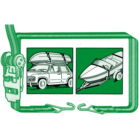 Trem Verstellbarer Riemen mit Schnalle und Edelstahlhaken, 60/600 cm breit, 25 mm