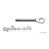 Osculati Press-on eye terminal in AISI 316 stainless steel 05.190.03
