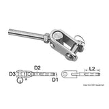 Blue wave Terminale a pressare in acciaio inox AISI 316