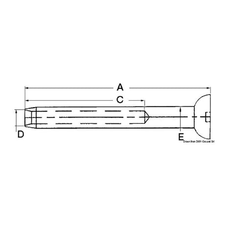 Blue wave Terminale inox, testa