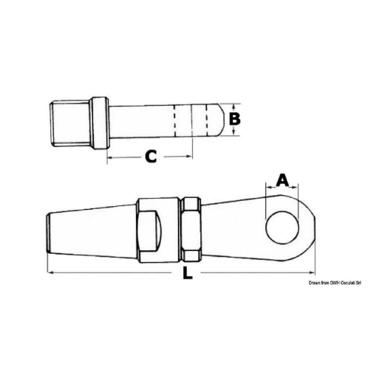 Stainless steel eye terminal 05.660.10