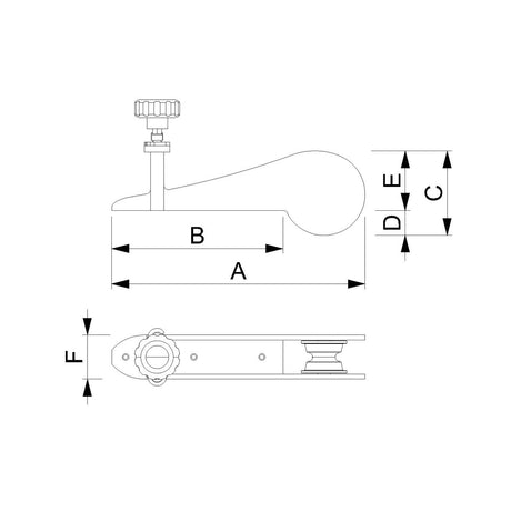 Trem Bow roller with Stop and Lock system for anchors weighing up to 10 kg