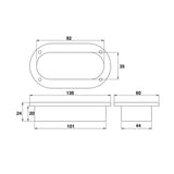 Trem Cubia ovaleDim. Esterne mm 140 x 63