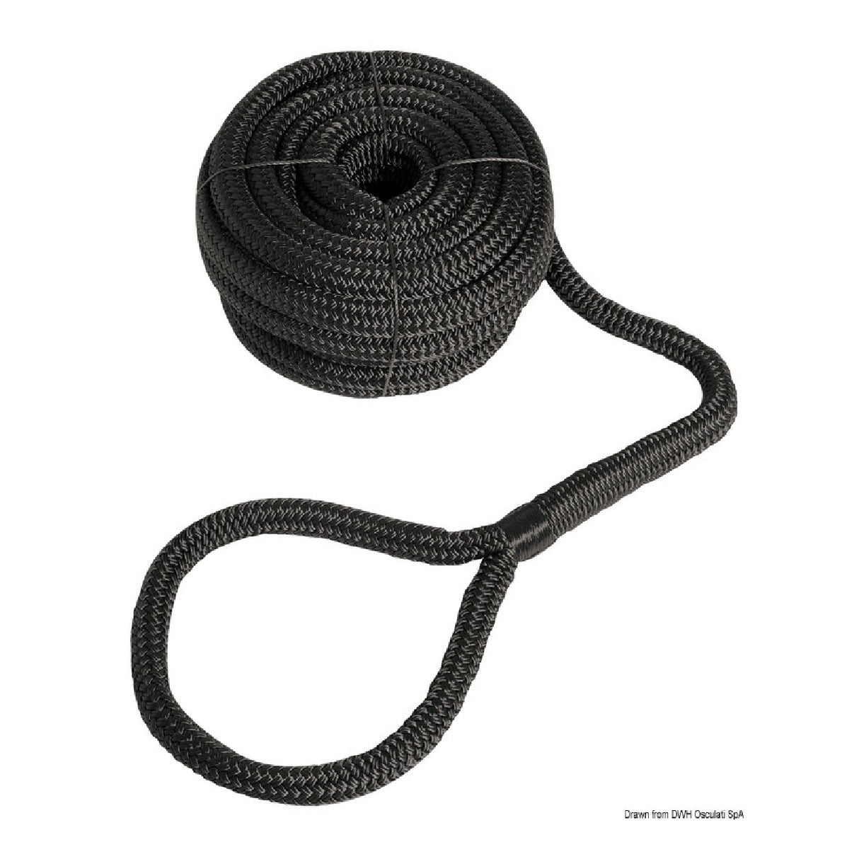 Osculati Schwarzes Seil mit Öse für Fender 06.444.90