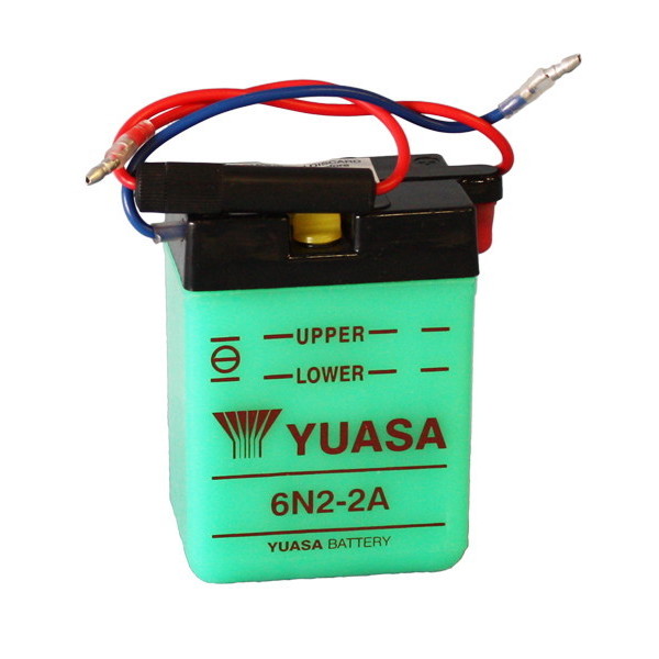 YUASA 6N2-2A-1 6V/2Ah Motorradbatterie (ohne Säure)