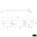 Trem Cerniere inox AISI 316 142x28 mm