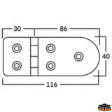 Trem Cerniere inox AISI 316 116x40 mm