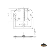 Trem Cerniera inox AISI 316 47x30 mm
