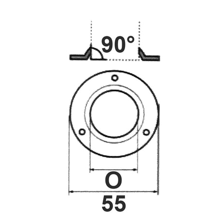 Trem Base a Saldare Tonda 90 diametro mm 22 diametro mm 22 Inclinazione 90