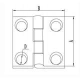Bisagra Trem de acero inoxidable 38x38 mm