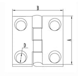 Trem Edelstahlscharnier 38x38 mm